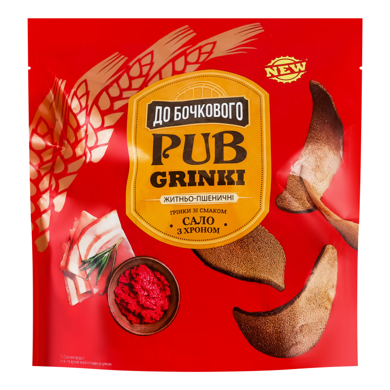 "Do boczkowogo" Grzanki żytnie-pszenno o smaku słoniny z chrzanem 90g Drugie zdjęcie produktu